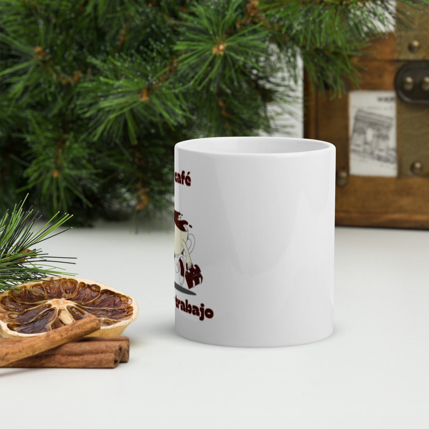 White glossy mug
