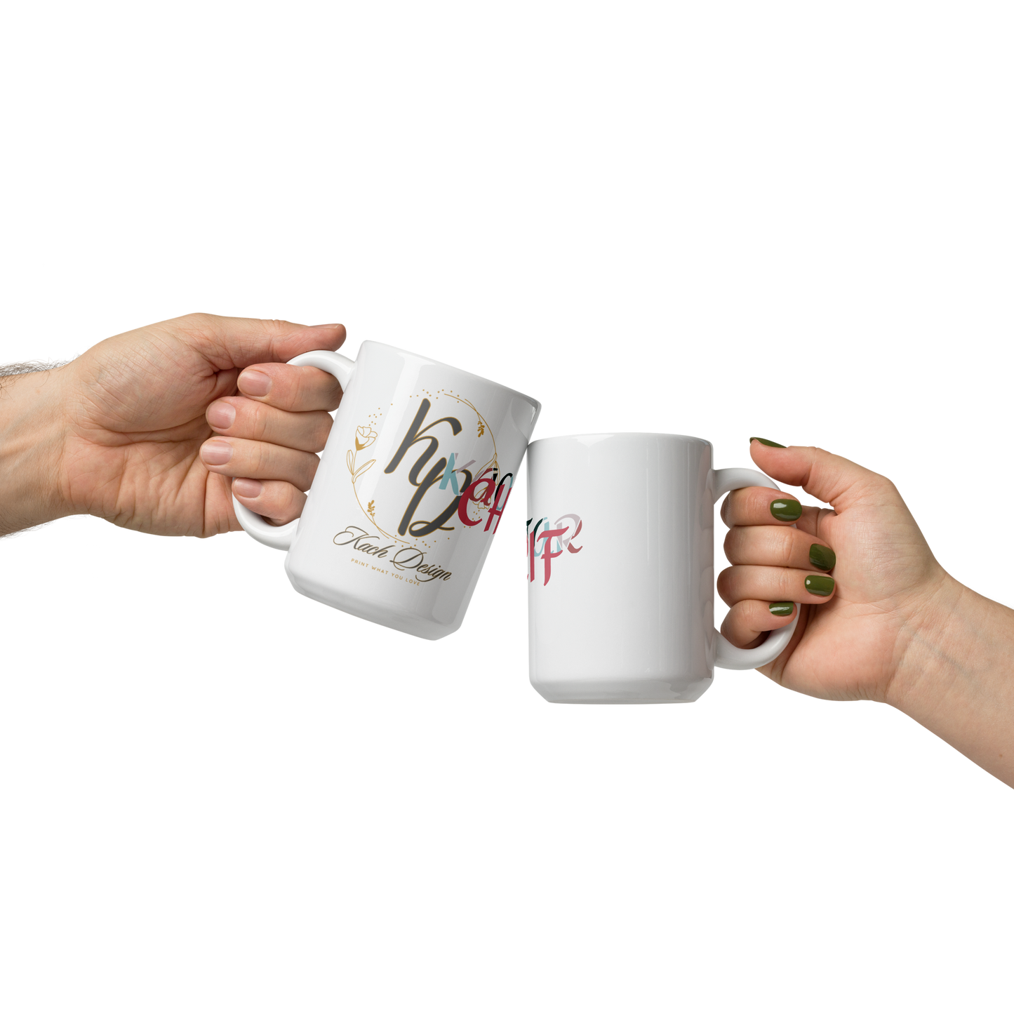 White glossy mug