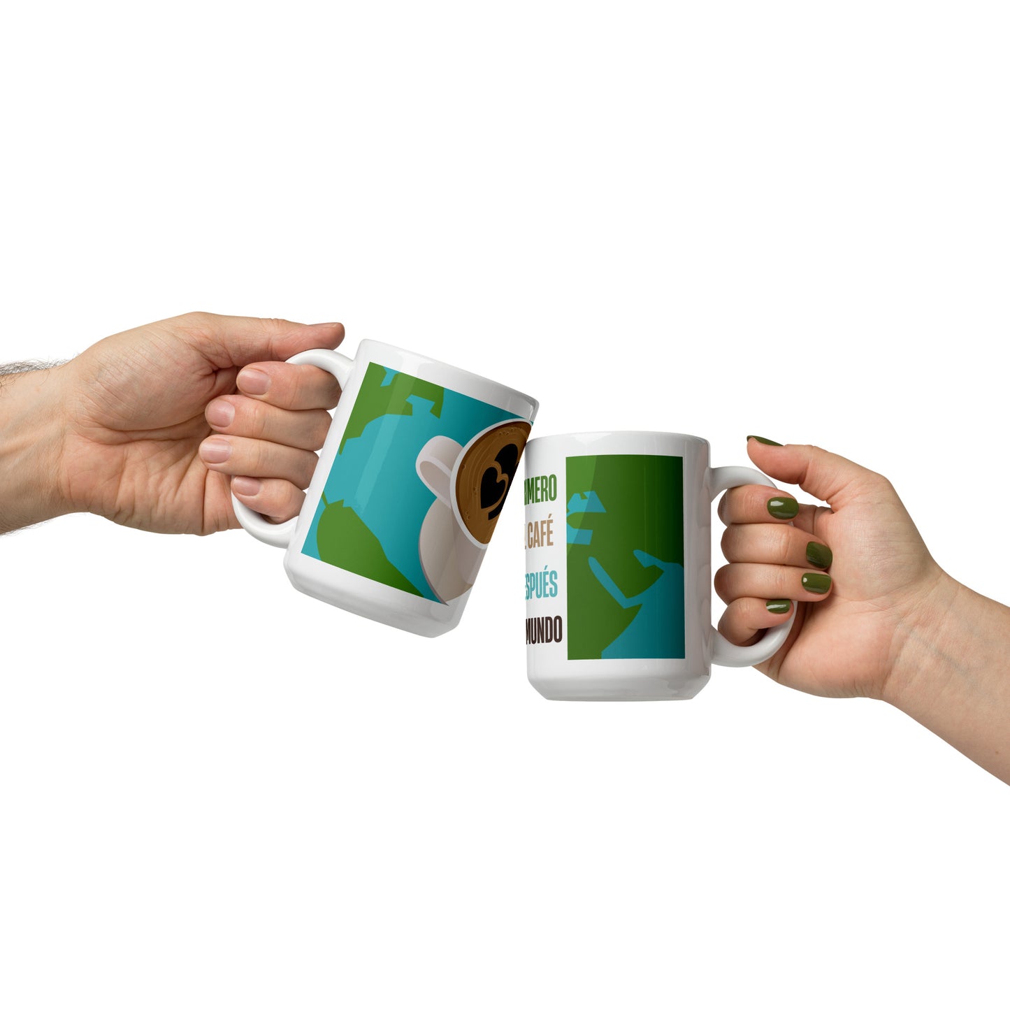 White glossy mug