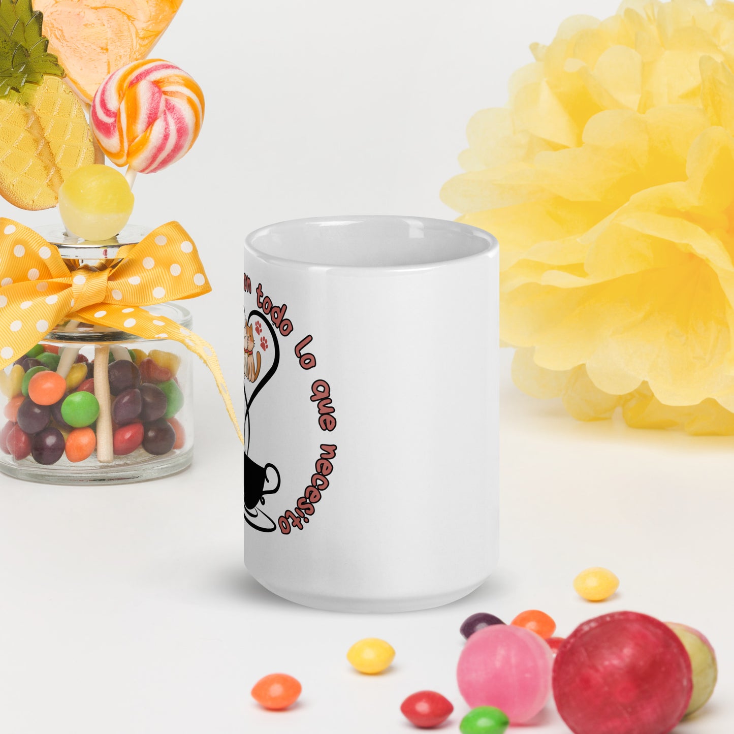 White glossy mug