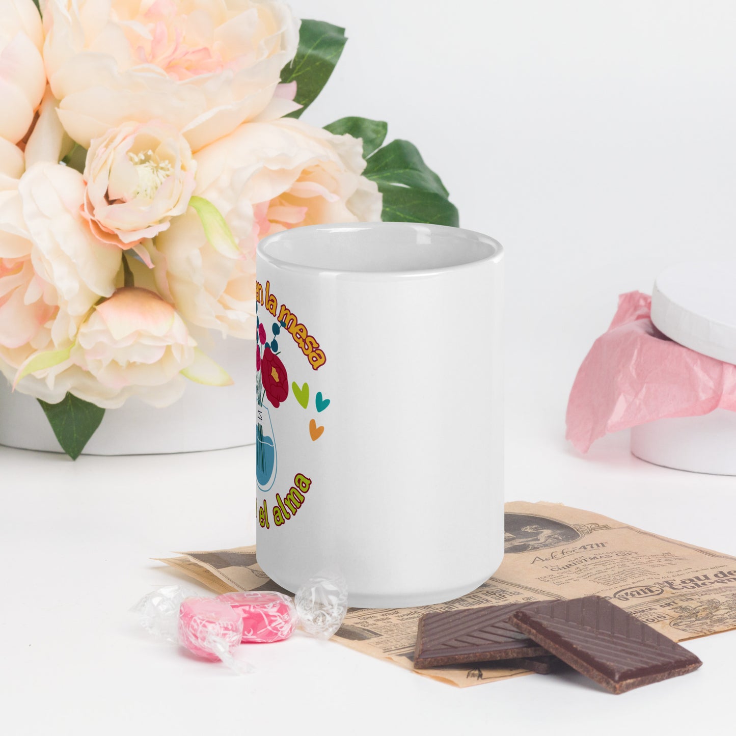 White glossy mug