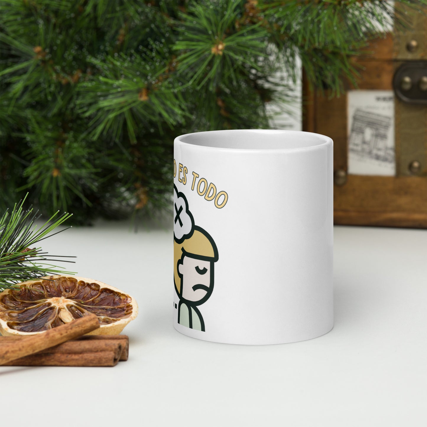 White glossy mug