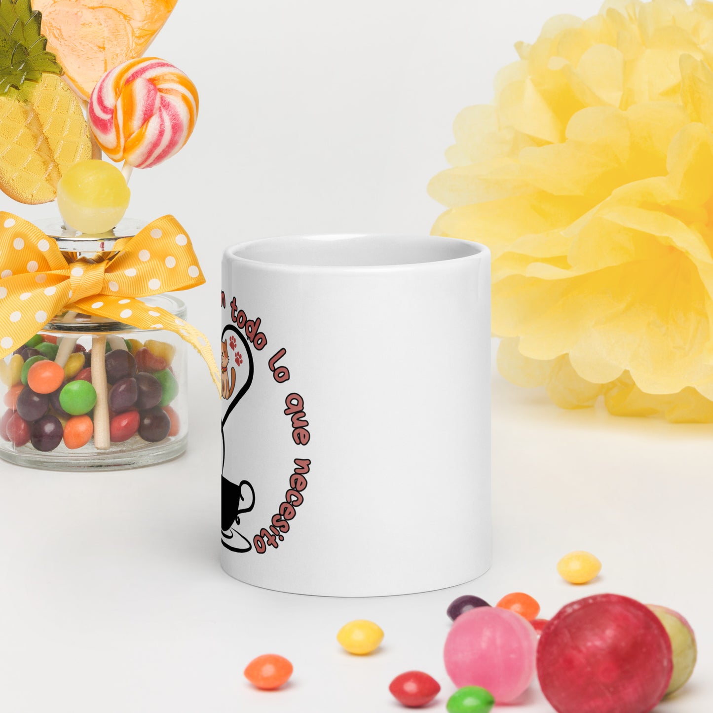 White glossy mug
