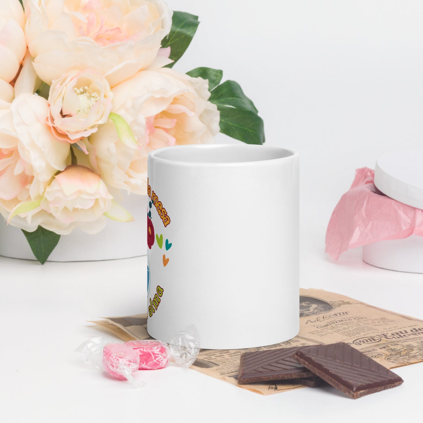 White glossy mug