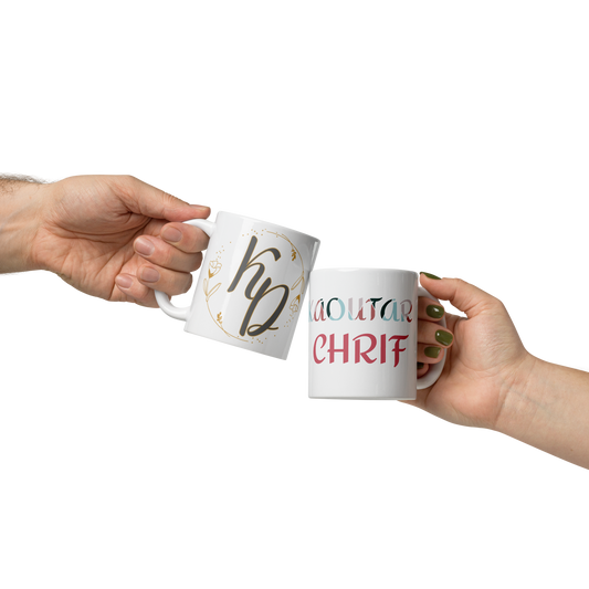 White glossy mug