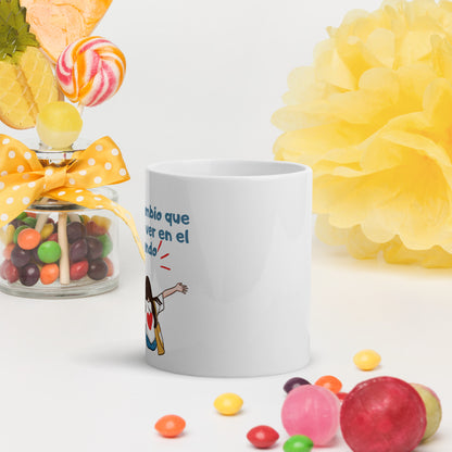 White glossy mug