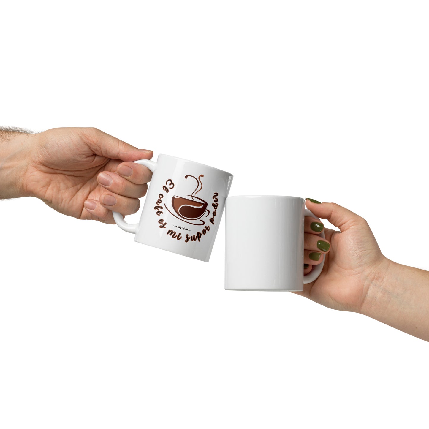 White glossy mug