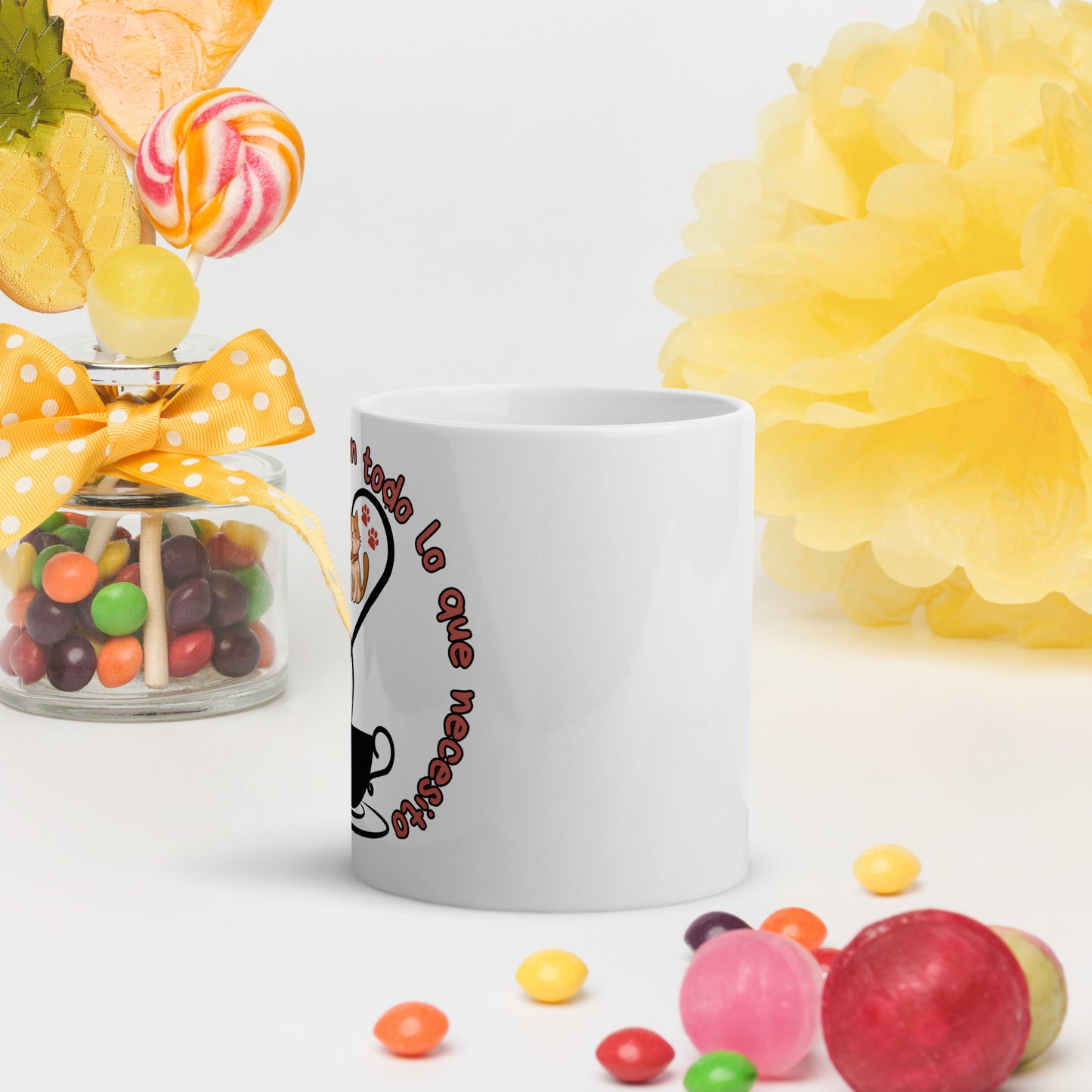 White glossy mug
