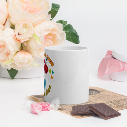 White glossy mug