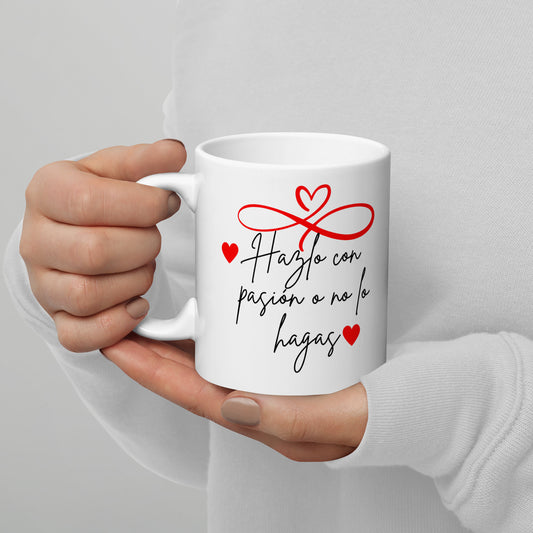 White glossy mug