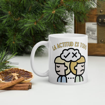 White glossy mug