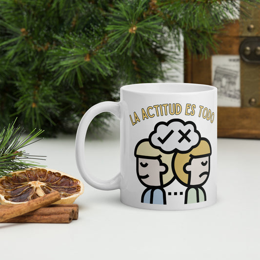 White glossy mug