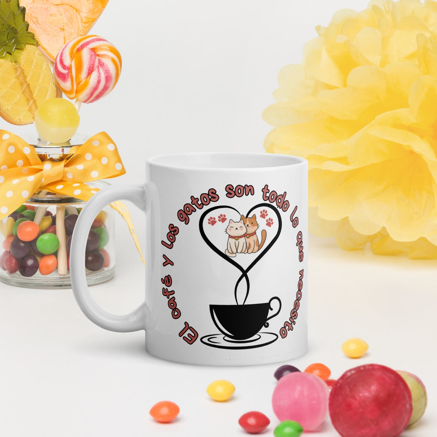 White glossy mug