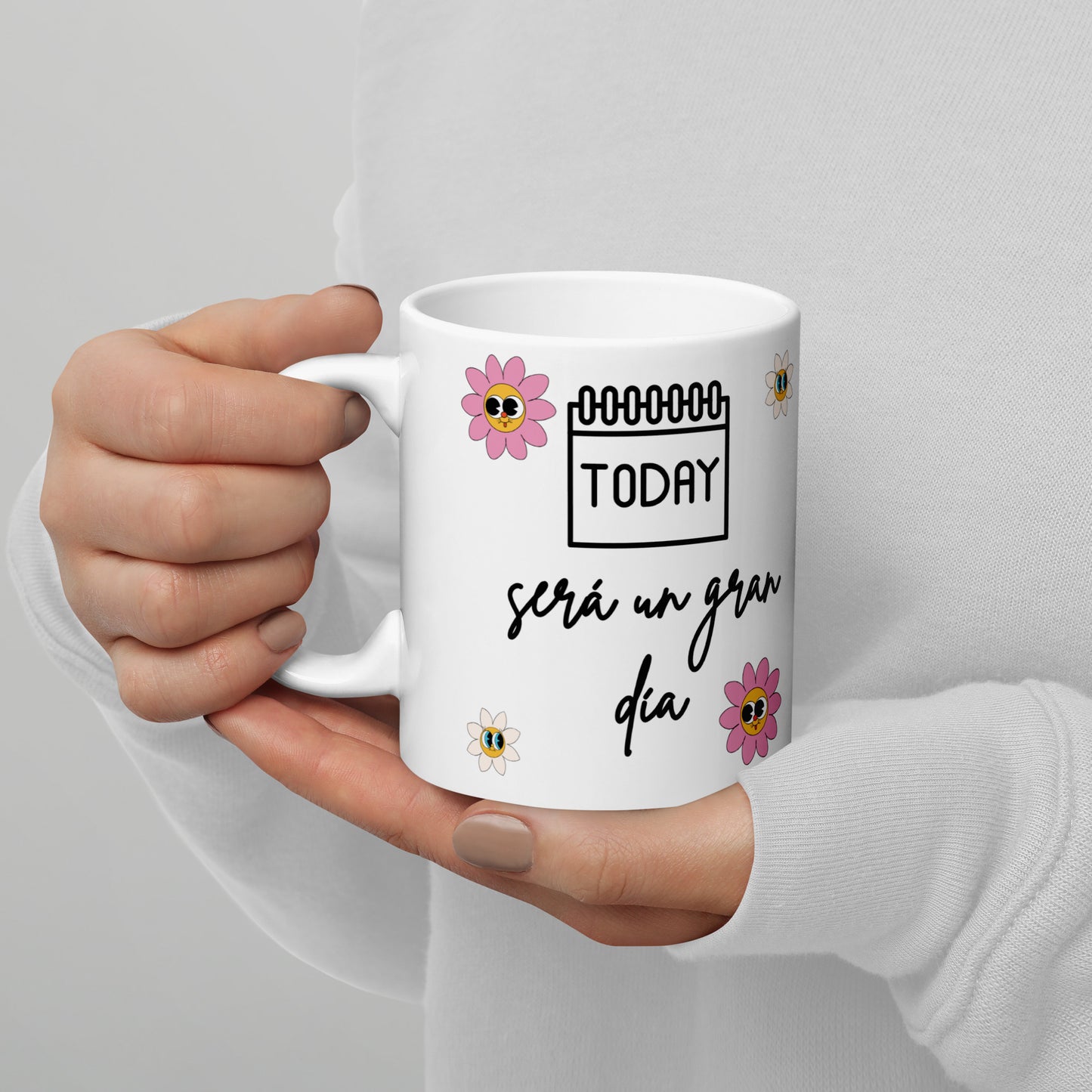 White glossy mug