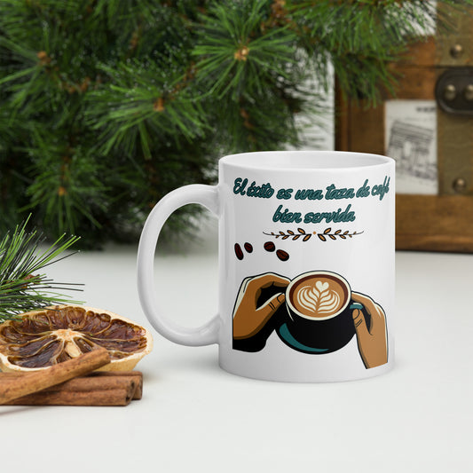 White glossy mug
