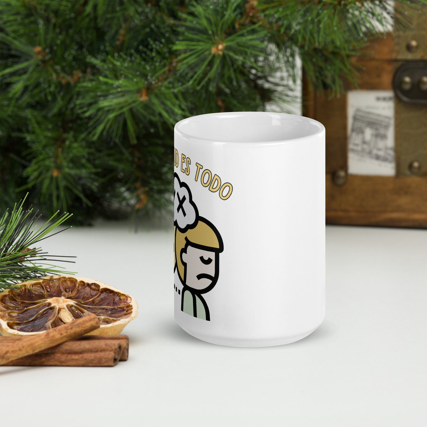 White glossy mug