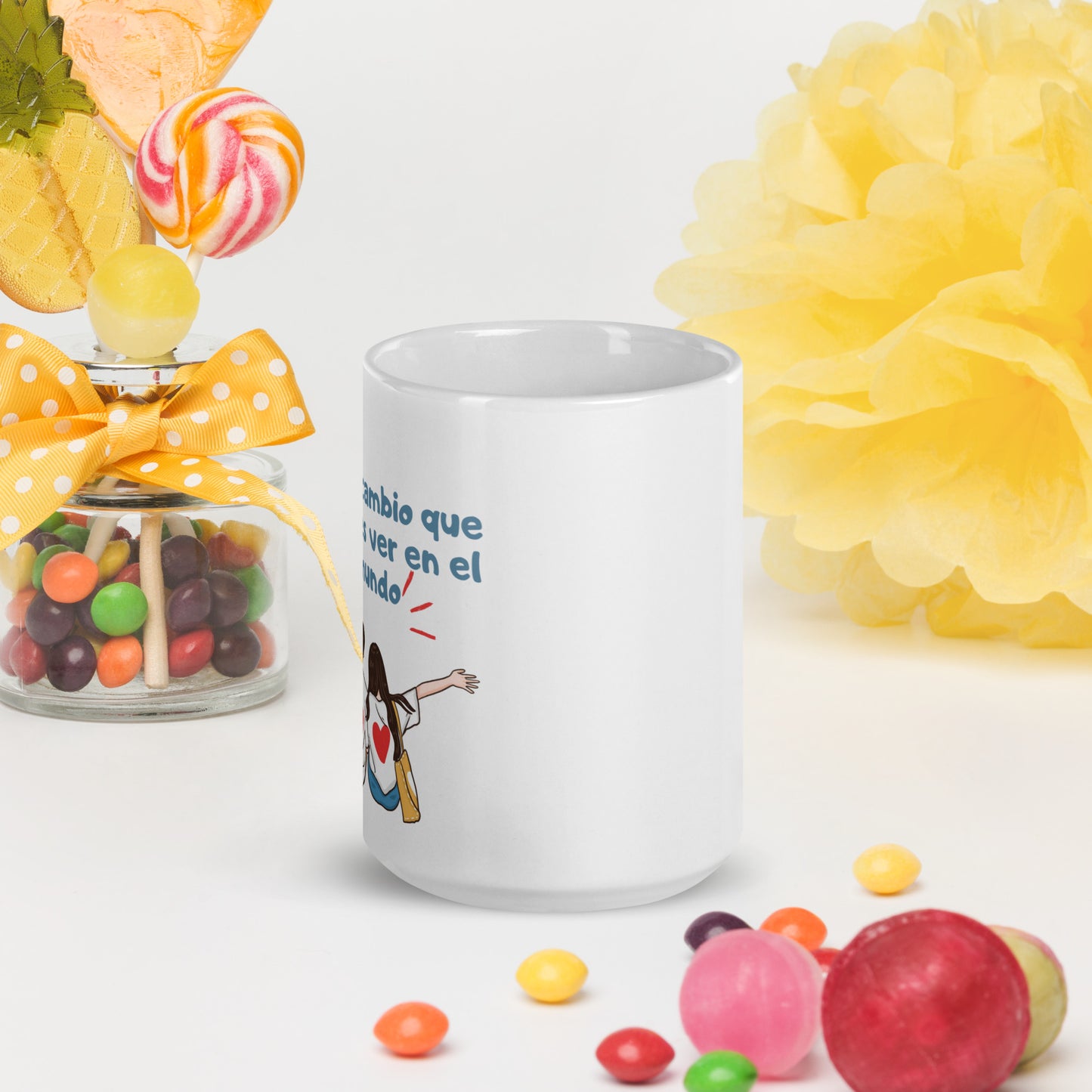 White glossy mug