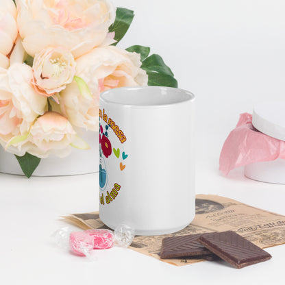 White glossy mug