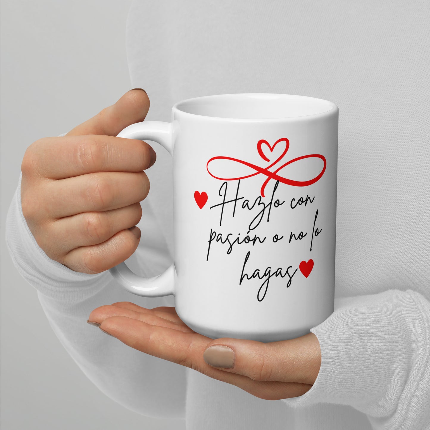 White glossy mug