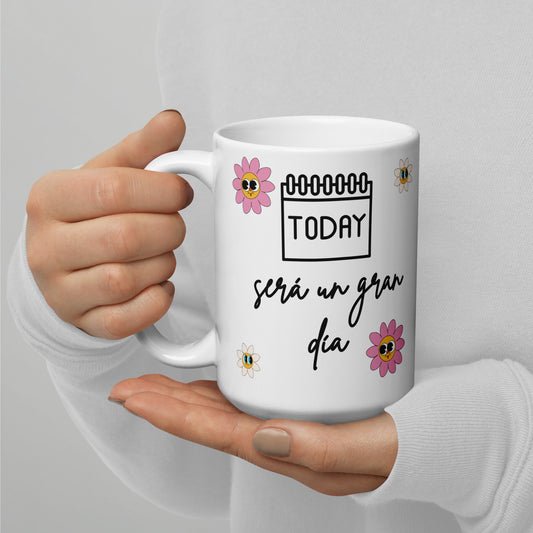 White glossy mug