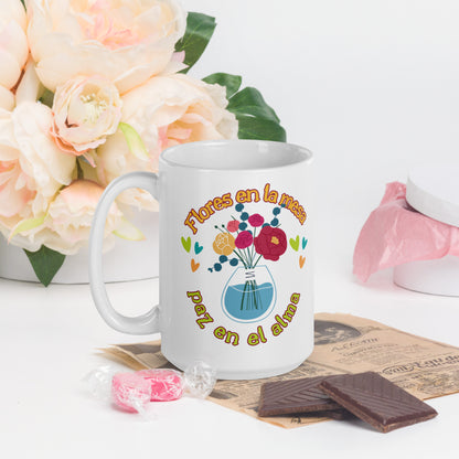 White glossy mug