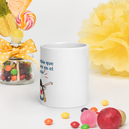 White glossy mug