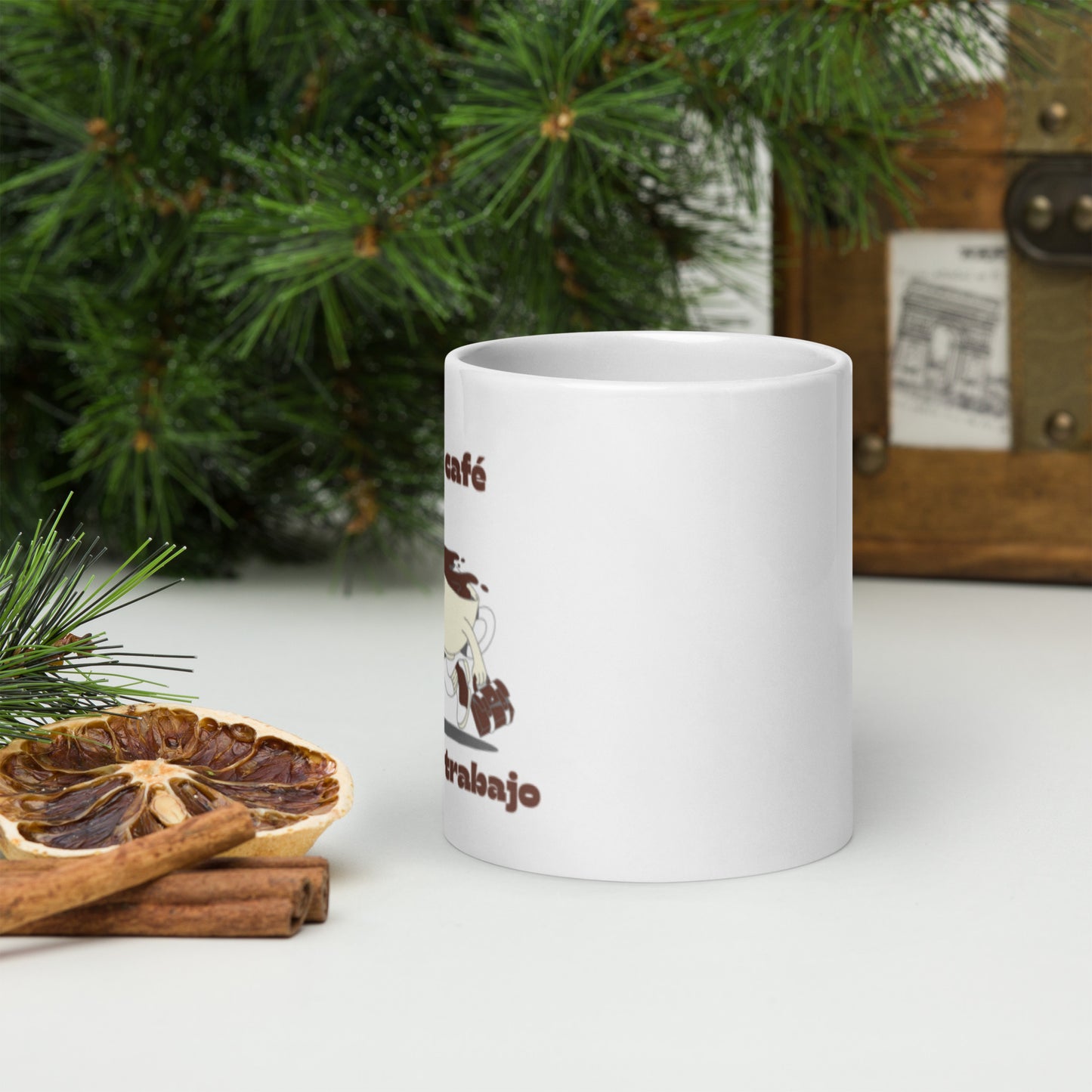 White glossy mug
