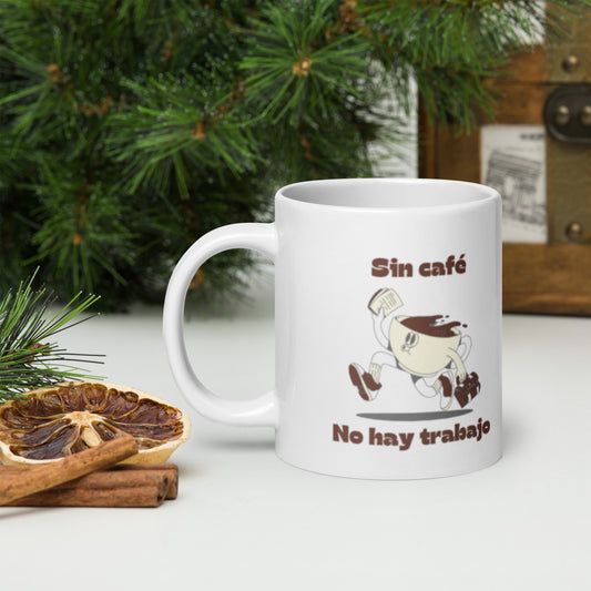 White glossy mug