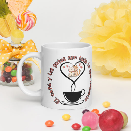 White glossy mug