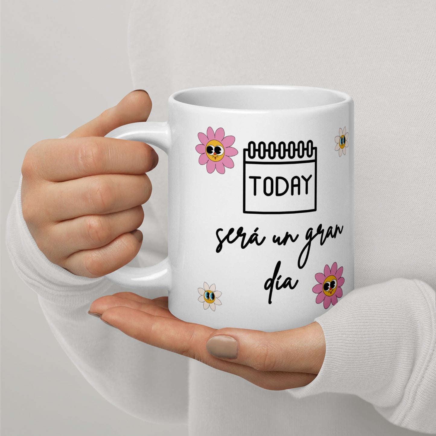 White glossy mug