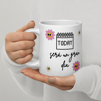 White glossy mug