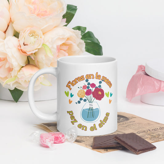 White glossy mug